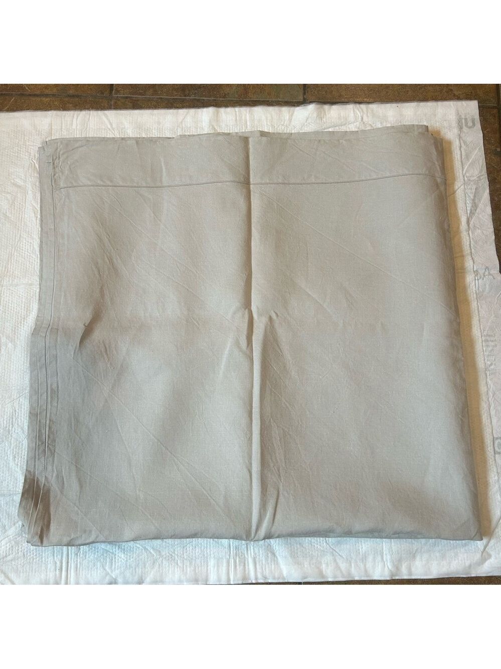 Cuddledown Flat Bed Sheet 100% Linen Gray 101x102 King Piping Made in Portugal